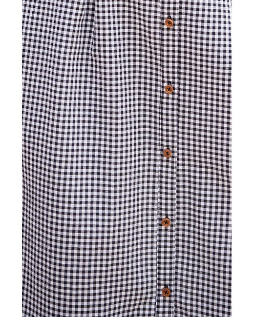 Yumi' Black Gingham Relaxed Shirt Dress With Matching Belt