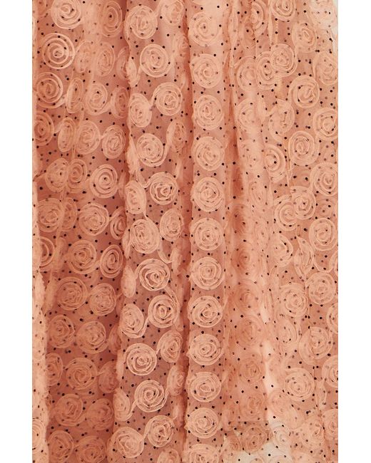 Yumi' Natural Spot And Rose Tulle Skirt