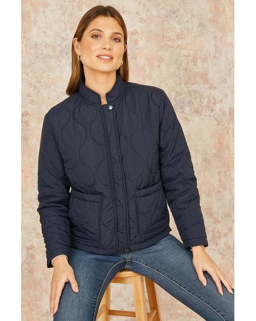 Yumi' Blue Short Quilted Jacket