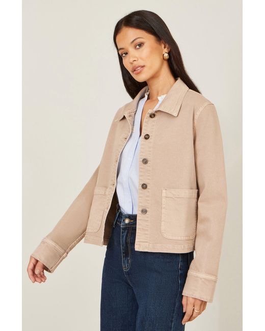 Yumi' Natural Canvas Jacket With Patch Pockets
