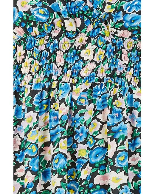 Mela London Blue Mela Floral Bardot Midi Dress