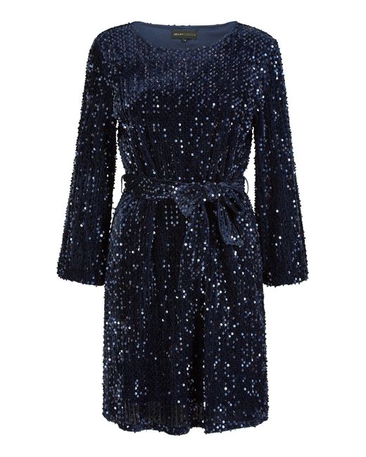 Mela Black Sequin Smock Dress