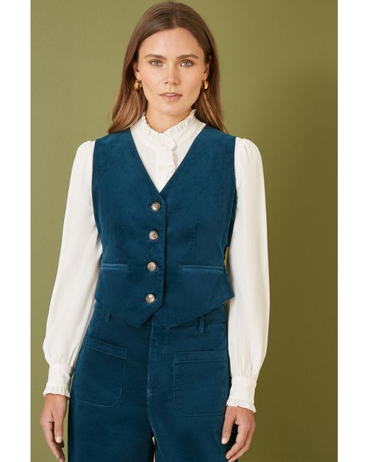 Yumi' Blue Cord Waistcoat
