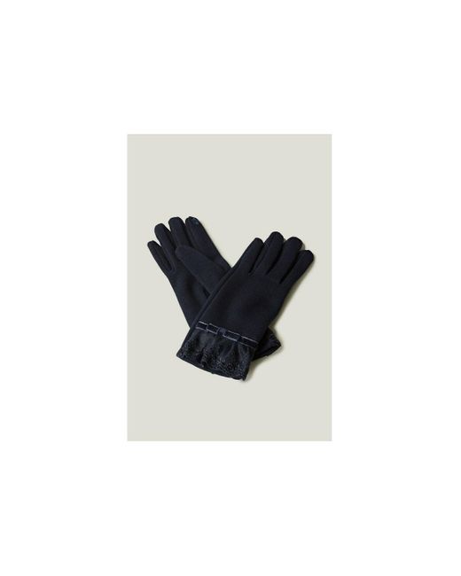 Yumi Accessories Blue Fluffy Lining Gloves