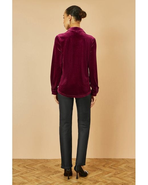 Yumi' Purple Velvet Relaxed Fit Shirt