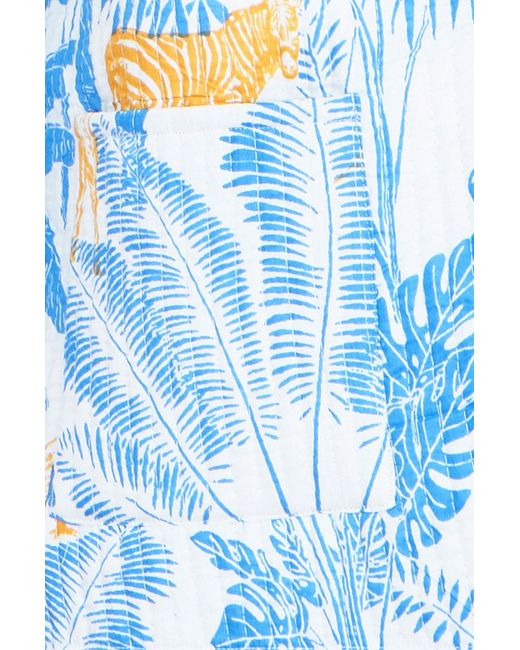 Yumi' Blue Jungle Reversible Cotton Quilted Jacket