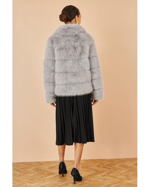 Yumi' Gray Luxe Faur Fur Coat
