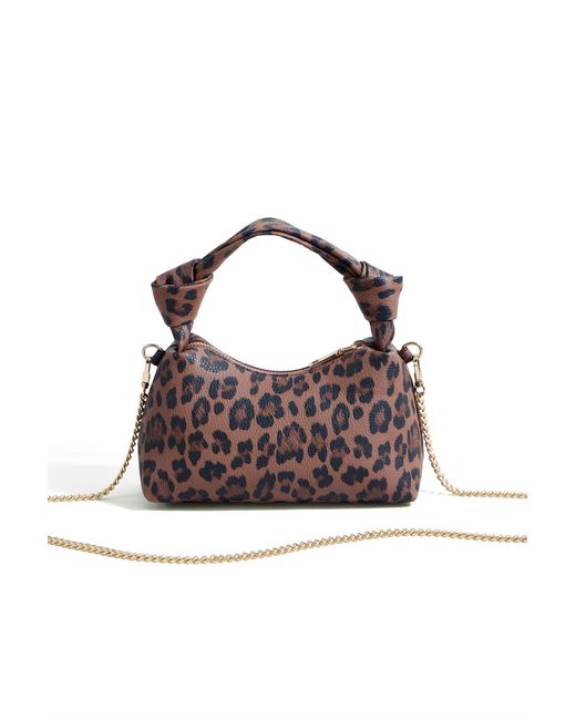 Yumi' White Leopard Small Shoulder Bag