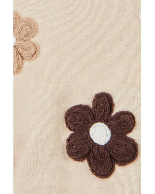 Yumi' Natural Relaxed Crochet Flower Jumper