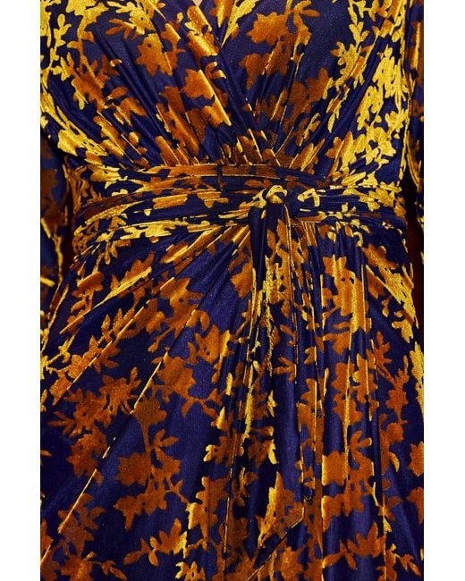 Yumi' Brown Velour Stretch Midi Dress With Long Sleeves