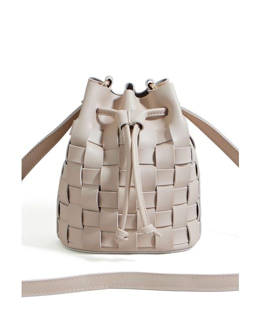 Yumi' Green Woven Bucket Shoulder Bag