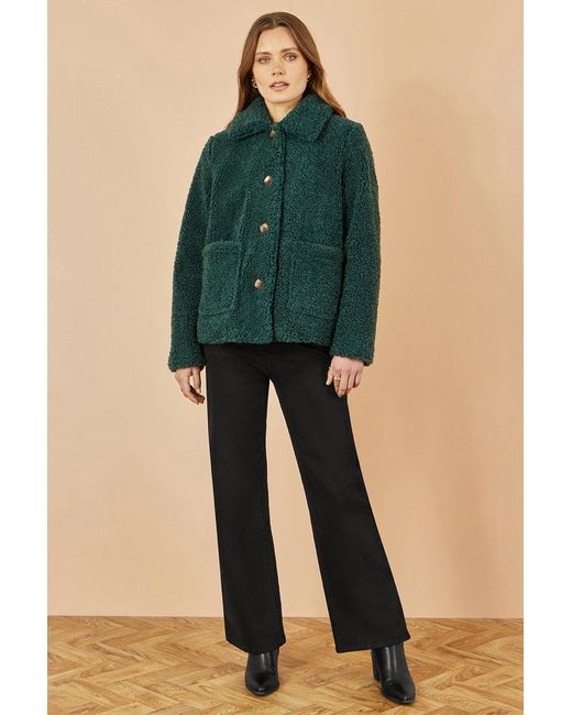 Yumi' Green Short Teddy Bear Jacket