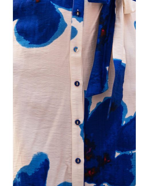 Yumi' Black Scattered Floral Shirt Dress