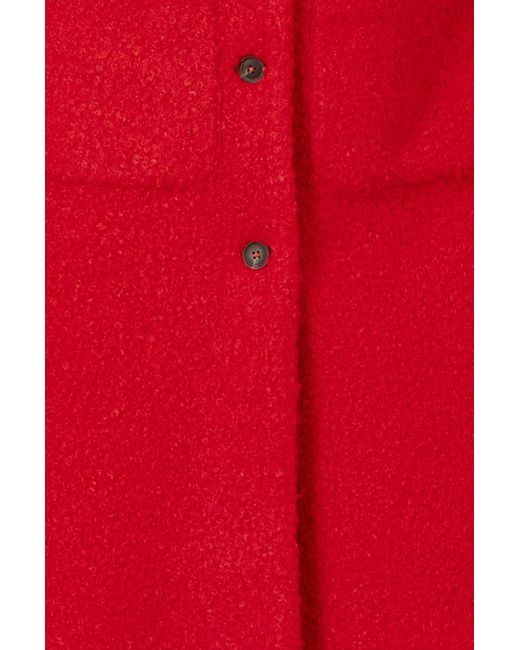 Yumi' Red Boucle Long Line Coat