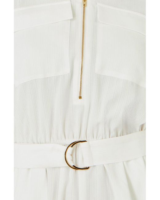 Yumi' White Utility Style Playsuit