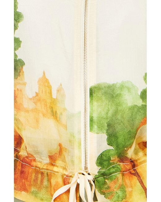 Yumi' Natural Printed Lightweight Modal Bomber Jacket