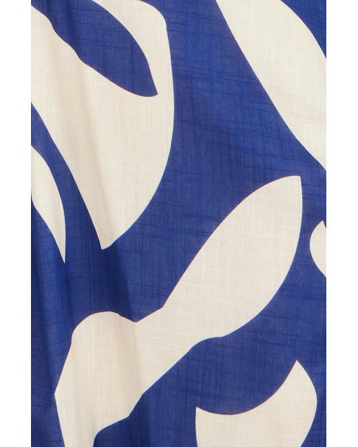 Yumi' Blue Abstract Maxi Dress With Tie Back