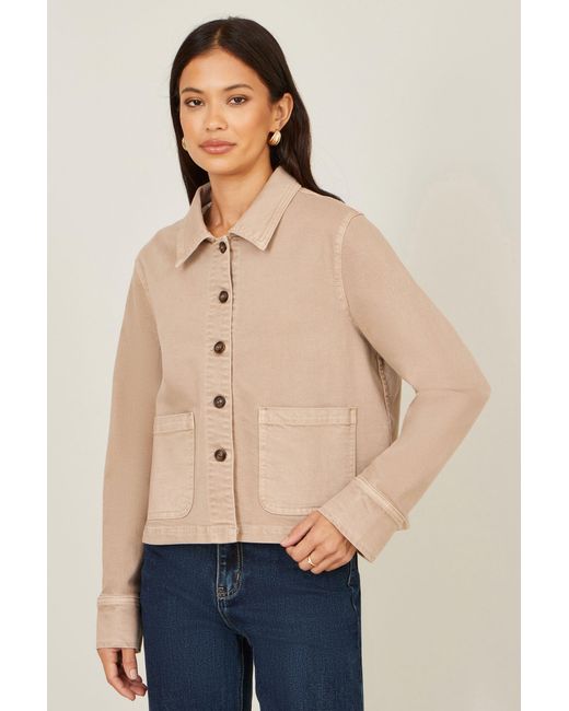 Yumi' Natural Canvas Jacket With Patch Pockets
