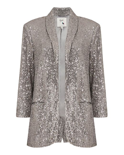 Yumi' Gray Sequin Blazer With Pockets