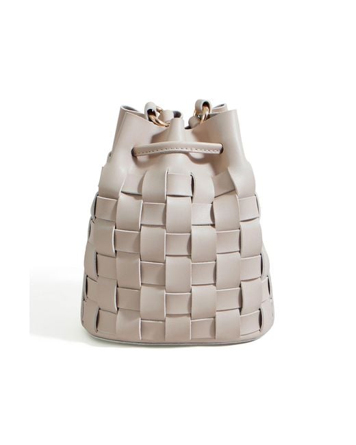 Yumi' Green Woven Bucket Shoulder Bag