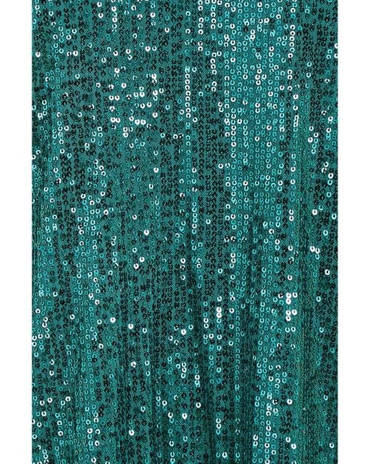 Yumi' Green Sequin Fluted Sleeve Party Top