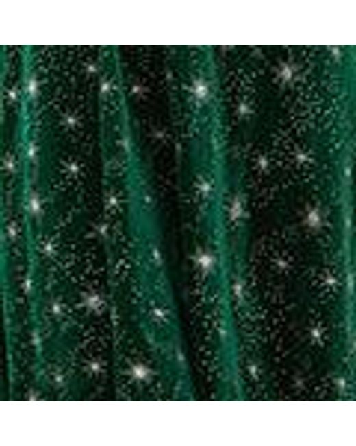 Yumi' Green Starburst Foil Print Long Sleeve Skater Dress