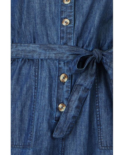 Yumi' Blue Chambray Button Through Jumpsuit