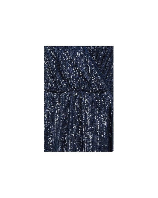 Mela London Blue Mela Sequin Kimono Sleeve Wrap Dress