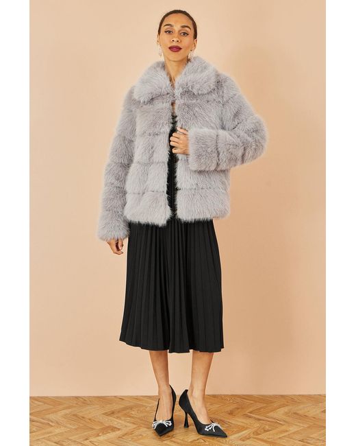Yumi' Gray Luxe Faur Fur Coat