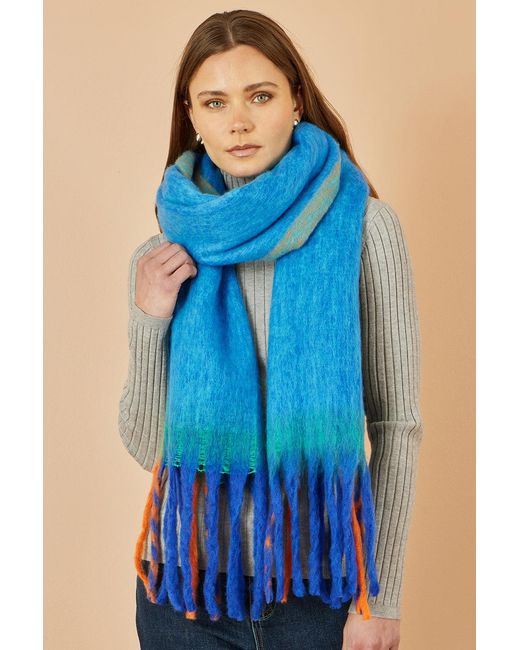 Yumi' Blue Colour Block Scarf