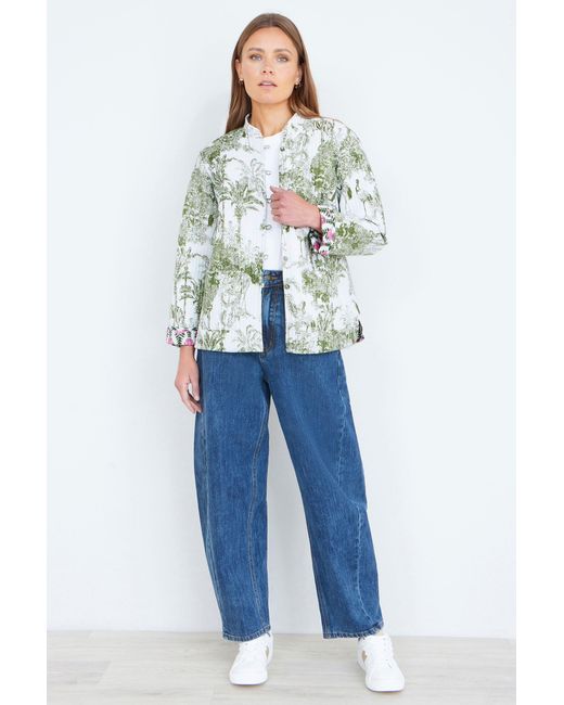 Yumi' Green Reversible Cotton Quilted Jacket