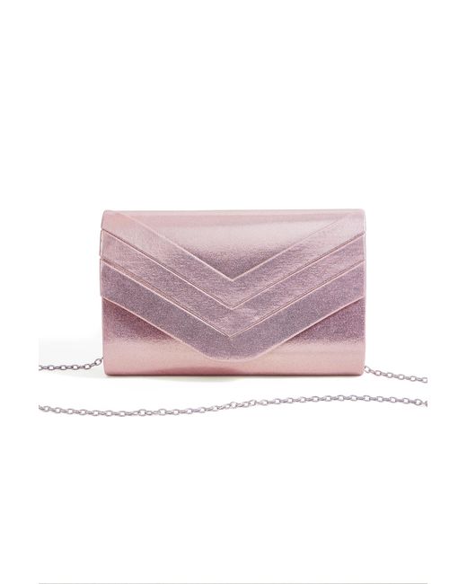Yumi' Pink Rose Shimmer Envelope Clutch Bag