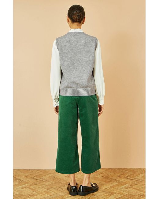 Yumi' Gray Knitted Flower Sleeveless Jumper Vest