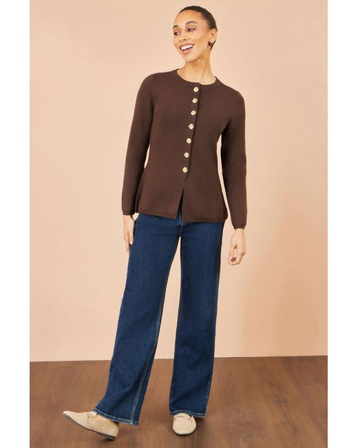Yumi' Black Knitted Fitted Peplum Cardigan