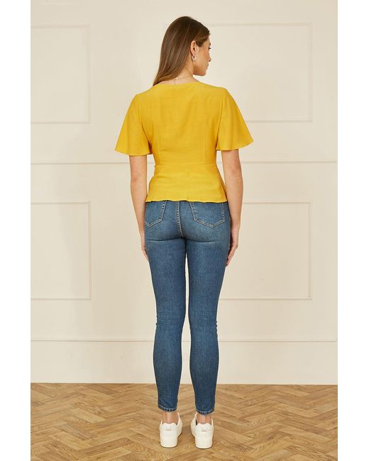 Yumi' Yellow Button Up Top