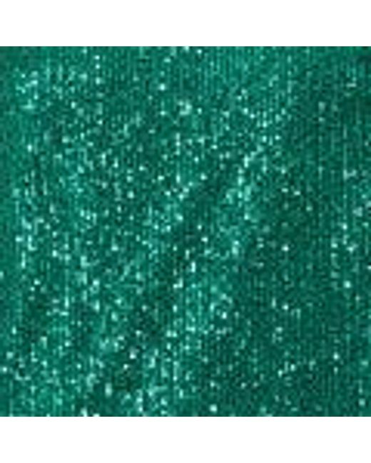 Yumi' Green Sequin Top With Sheer Sleeves And Cut Out Back