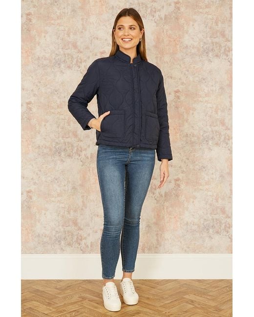 Yumi' Blue Short Quilted Jacket