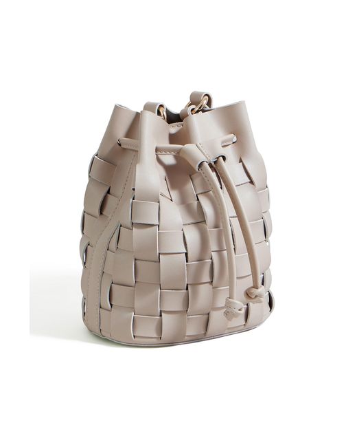 Yumi' Green Woven Bucket Shoulder Bag