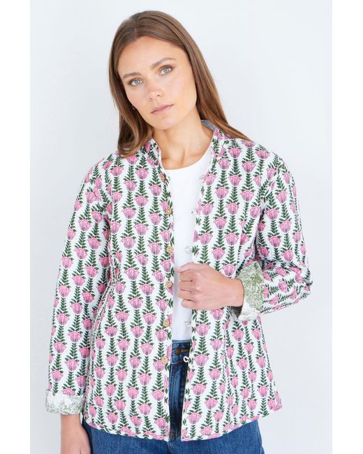 Yumi' Green Reversible Cotton Quilted Jacket