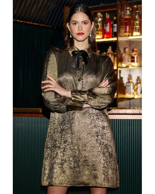 Yumi' Black Tunic With Velvet Tie