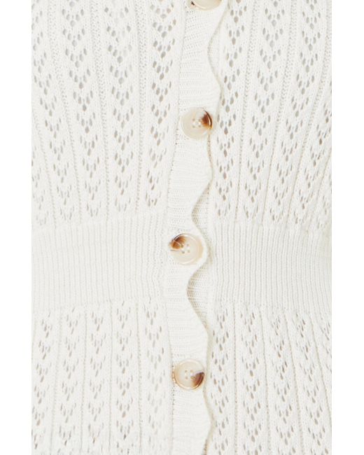 Yumi' Blue Cotton Scallop Crochet Knitted Dress