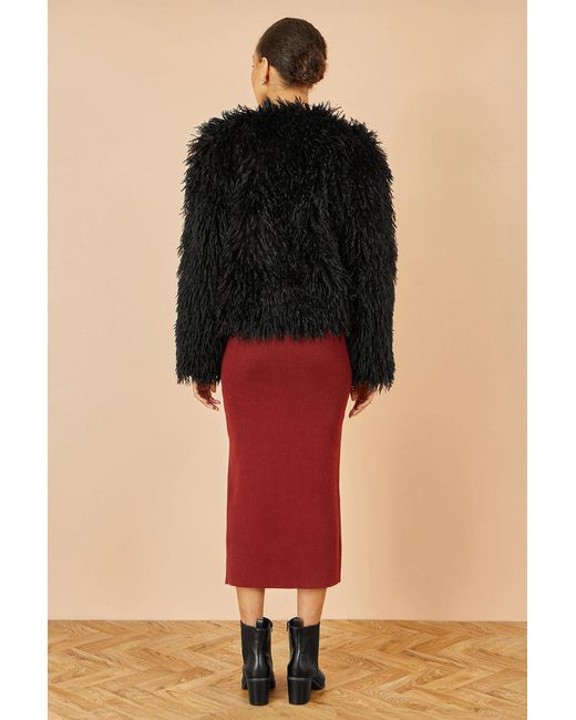Yumi' Black Luxe Fluffy Faux Fur Coat