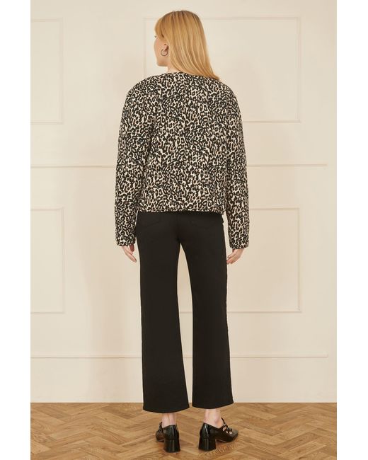 Yumi' Natural Leopard Print Boxy Jacket