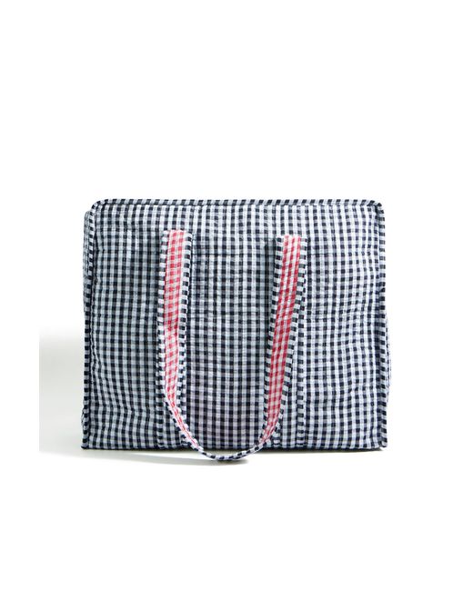 Yumi' White Gingham Quilted Shopper Bag