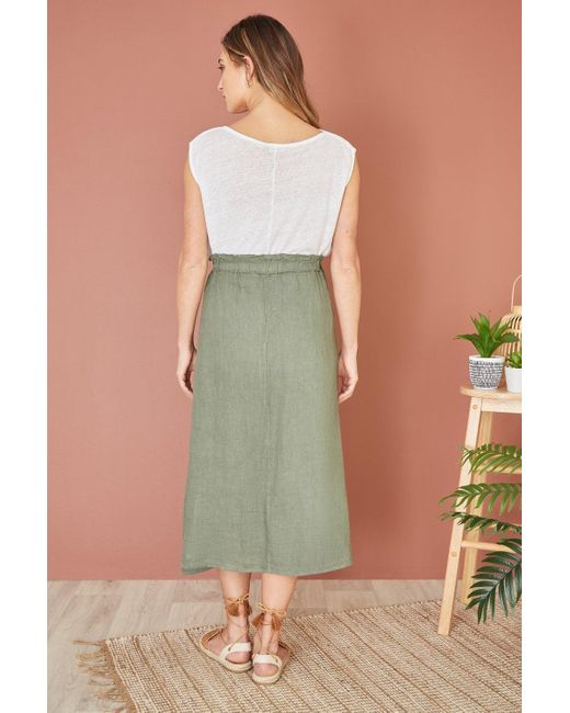 Khaki midi skirt with pockets hotsell