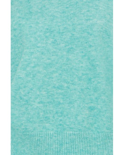 Yumi' Green Sea Knitted Balloon Sleeve Jumper