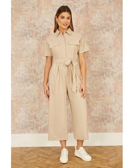 Yumi' Natural Utility Relaxed Fit Jumpsuit
