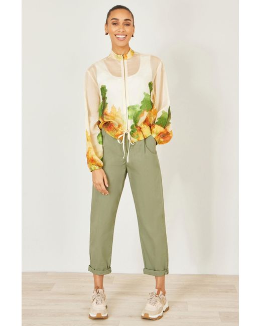 Yumi' Natural Printed Lightweight Modal Bomber Jacket