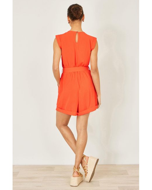 Yumi' Orange Utility Style Playsuit