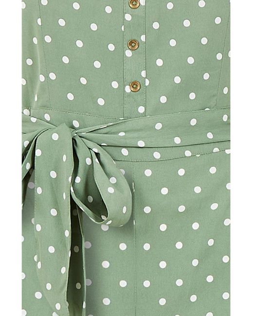 Yumi' Green Polka Dot Jumpsuit